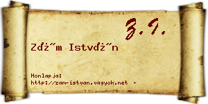 Zám István névjegykártya